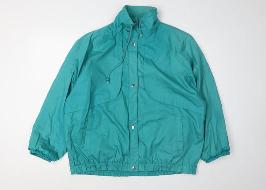Womens UK Size 16 C&A Green Windbreaker Coat