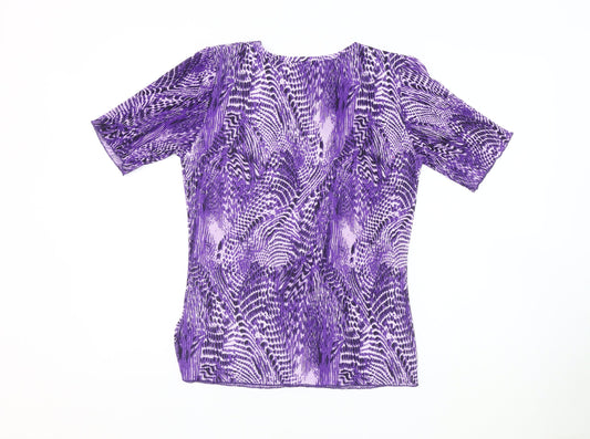 Damart Women's Purple Animal Print T-Shirt UK 10/12