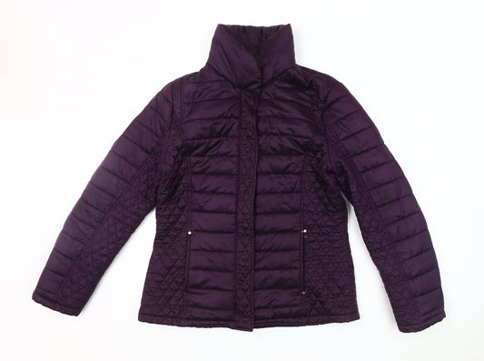 Womens UK Size S Olsen Purple Quilted Coat