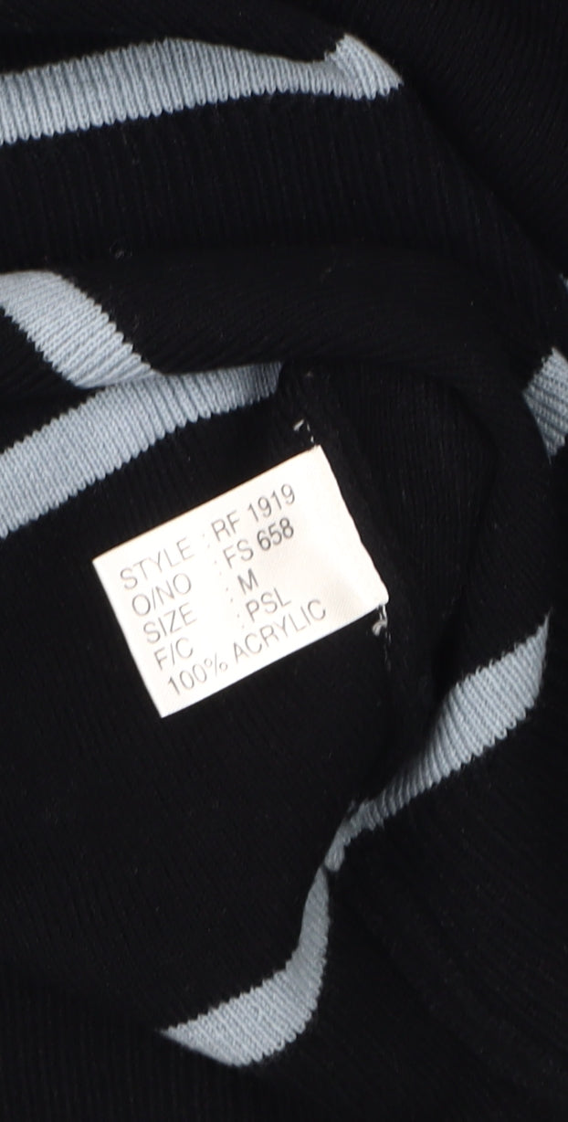 Rapid Fire Men's M Black Striped Pullover Jumper