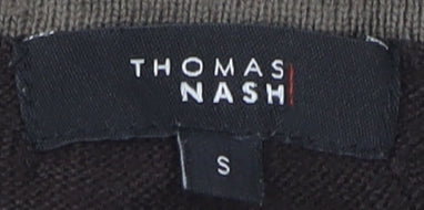 Thomas Nash Men's Brown Striped Pullover Jumper S