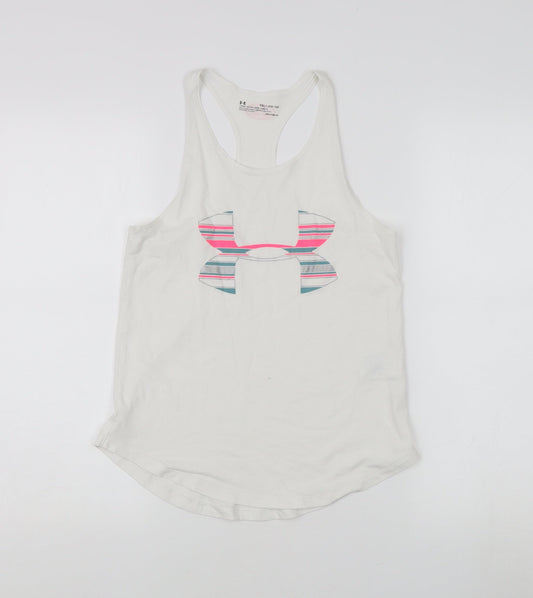 Womens UK Size YXL Under armour White Gym & Training Tank