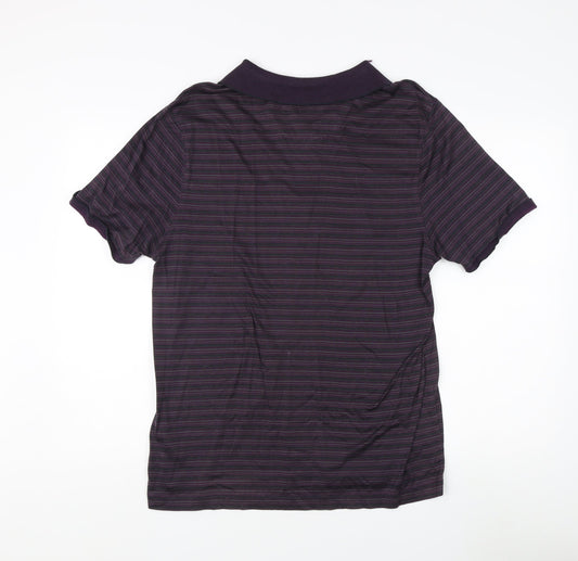 Jasper Conran Men's Purple Striped Polo L