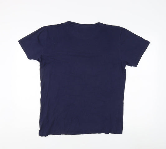 Pierre Cardin Men's Blue Motorcycle T-Shirt, Size L