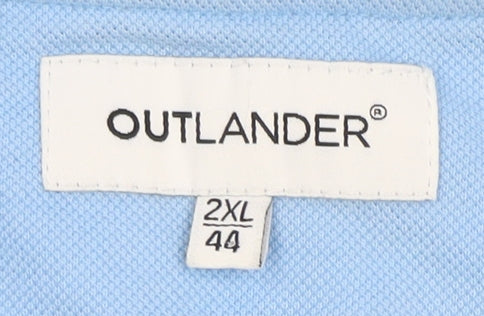 Outlander Men's Blue Polo Shirt 2XL Short Sleeve