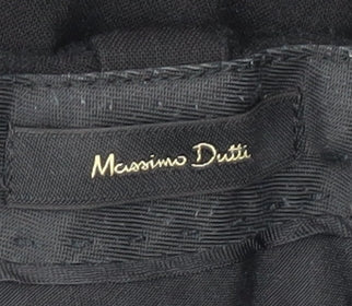 Massimo Dutti Women's Black Wool Trousers Size 10