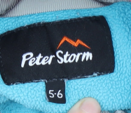 Peter Storm Girls Blue Fleece 1/2 Zip Sweatshirt 5-6 Years