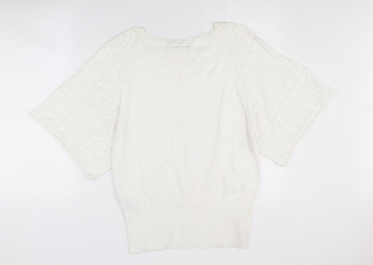 Womens UK Size L Oasis White Pullover Jumper