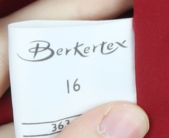 Womens UK Size 16 Berkertex Red Basic Blouse