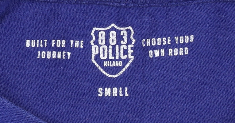 883 Police Men's Blue Crew Neck T-Shirt, Size S