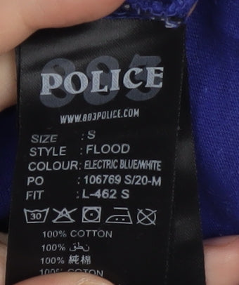 Police Men's Blue White Colourblock T-Shirt Size S