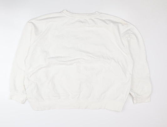 H&M Unisex White Pullover University Sweatshirt XL