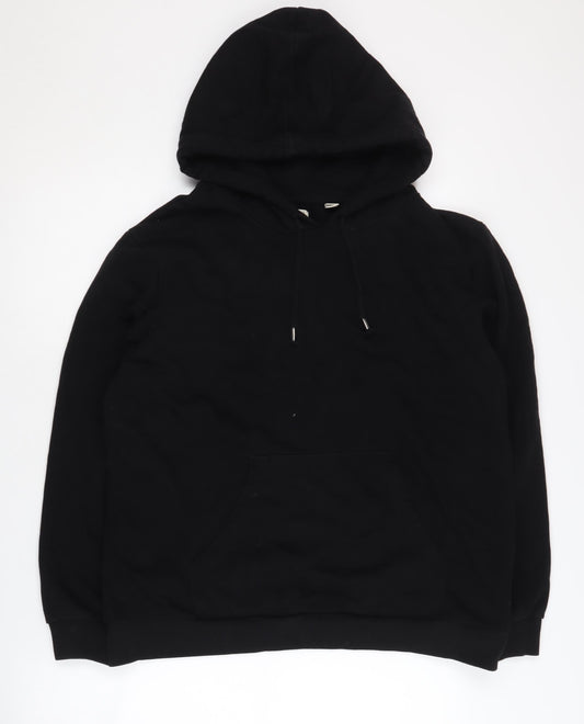 Additional front view of Brave Soul unisex black pullover hoodie l