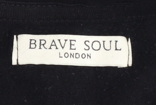 Brave Soul Unisex Black Pullover Hoodie L