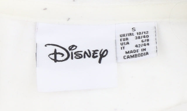 Womens UK Size S Disney White Pullover Hoodie