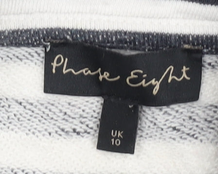 Phase Eight Women's Black Striped Pullover Sweatshirt Size 10