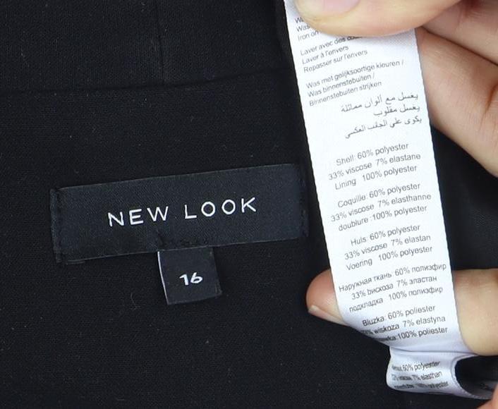 New Look Women's Black Cropped Blazer Size 16