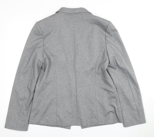 Oasis Women's Grey Blazer Size 14 Regular Fit