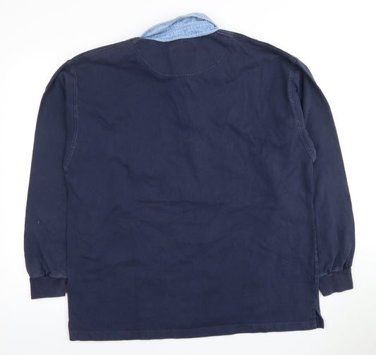 Blue Haze Men's Blue Long Sleeve Polo Shirt L