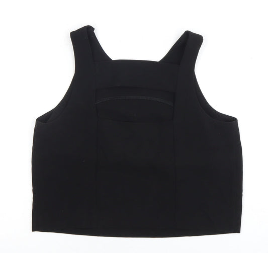 Next Women's Black Cropped Tank Top Size 6