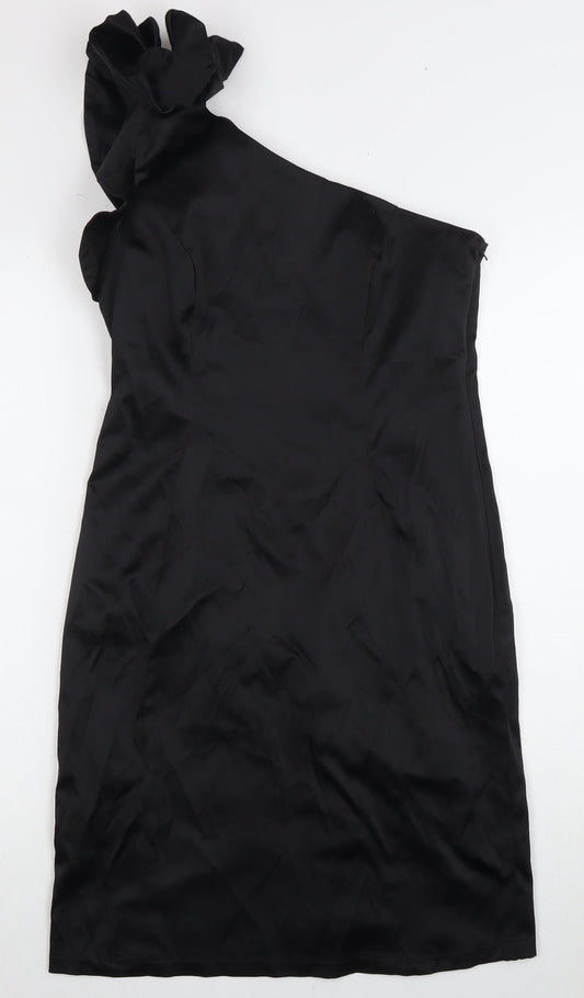 Additional front view of Red Herring Women's Black Asymmetrical Dress, size 12