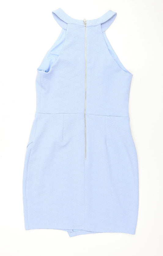 New Look Women's Blue Sheath Dress Size 12 Sleeveless