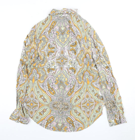 Miss Selfridge Women's Multicoloured Button-Up Paisley Shirt, Size 6