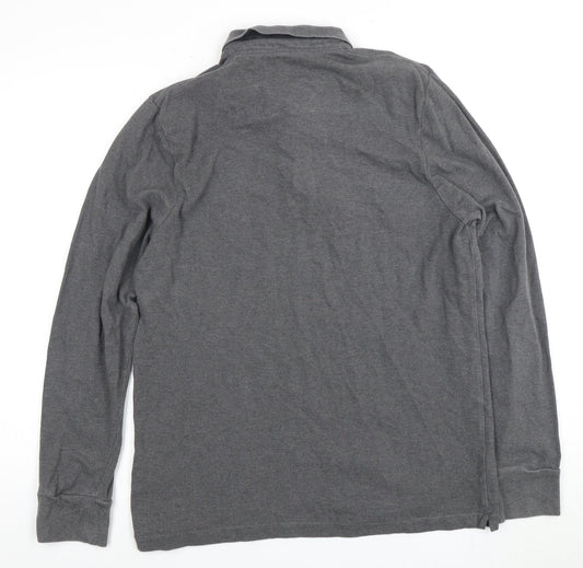 French Connection Men's Grey XL Long Sleeve Polo