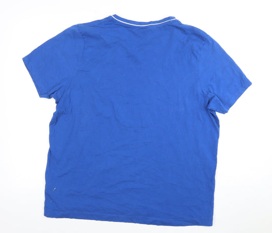 Slazenger Men's Blue V-Neck T-Shirt XL Logo