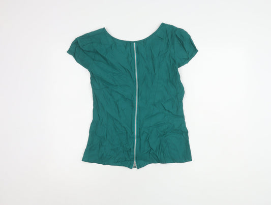 Womens UK Size 10 Oasis Green Basic Blouse