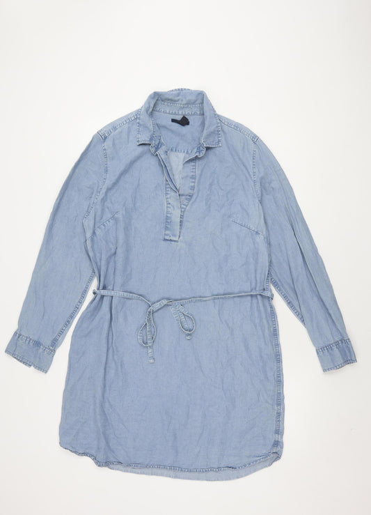 Gap Women's Blue Large Shirt Dress - Chambray Casual