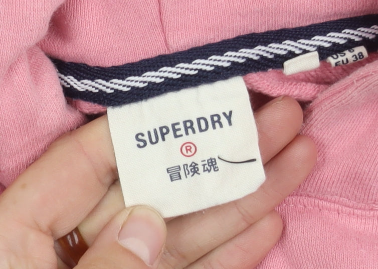 Superdry Women's Pink Pullover Hoodie Size 10