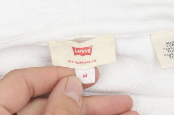 Mens UK Size M Levi's White Pullover Hoodie
