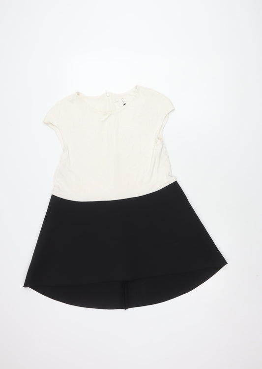 Additional front view of COS Women’s Colourblock Dress, L, Black & White, Elegant