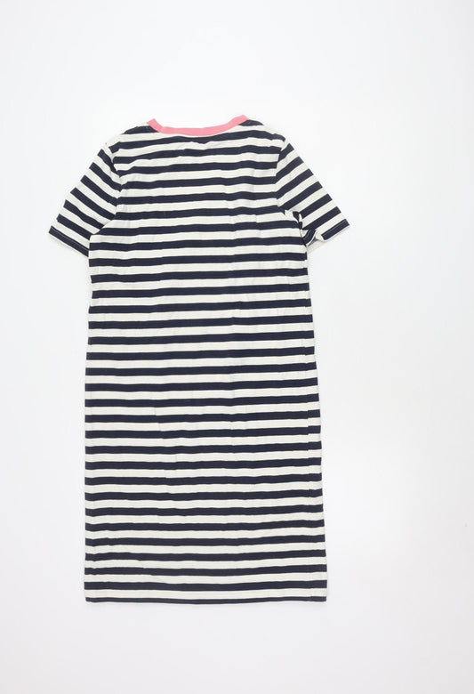 Joules Women's Blue Striped T-Shirt Dress Size 8