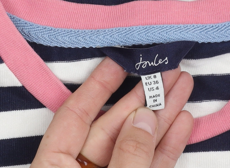 Joules Women's Blue Striped T-Shirt Dress Size 8