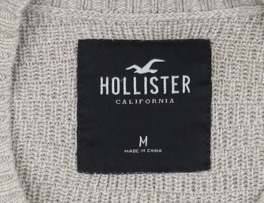 Hollister Men's Beige Pullover Jumper M Crew Neck
