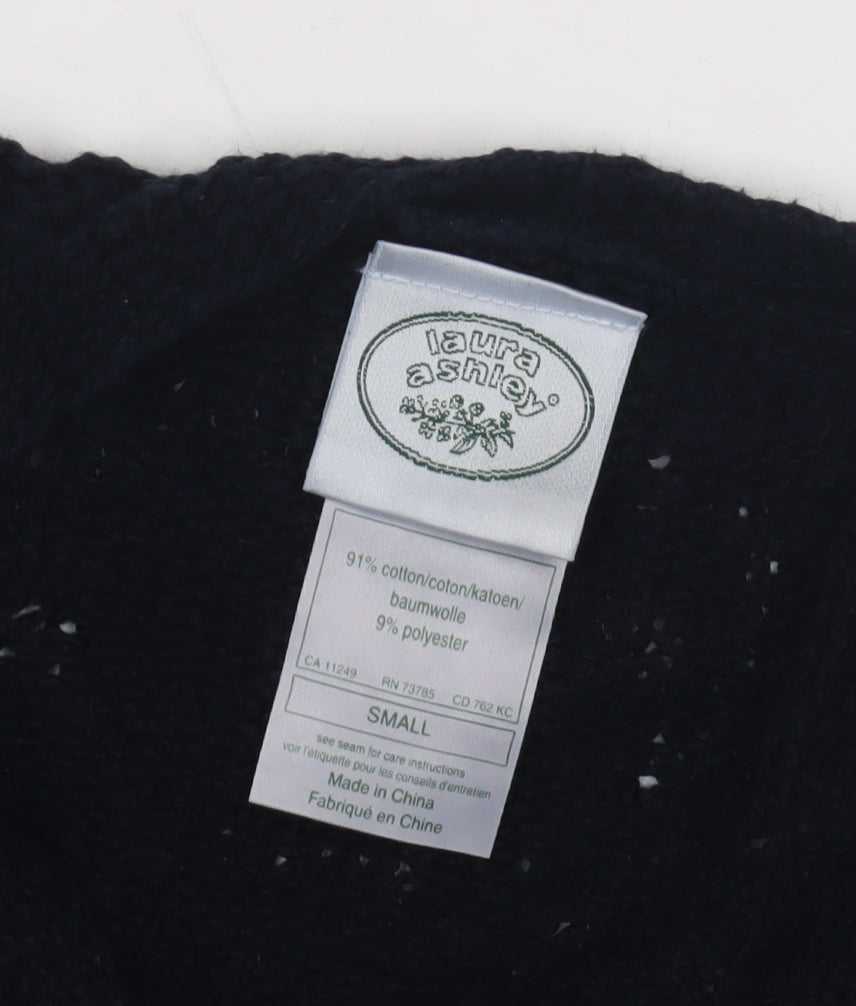 Womens UK Size S Laura Ashley Black Cardigan Jumper