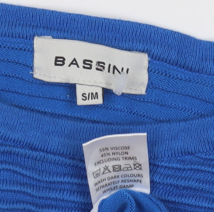 Bassini Women's Blue Striped Jumper, S/M, Long Sleeve