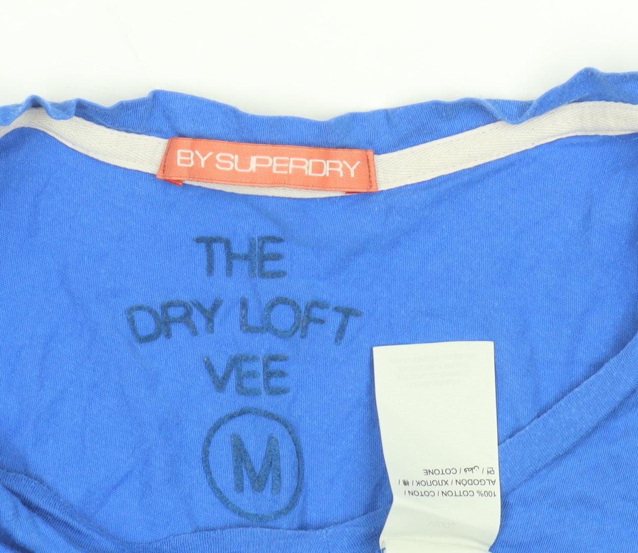 Superdry Men's Blue V-Neck T-Shirt, Size M