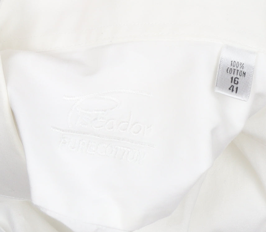 Mens UK Collar Size 16 Peador Smart White Dress Shirt