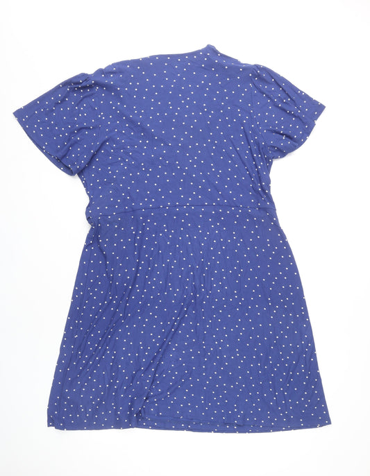 Next Women's Blue Polka Dot Wrap Dress Size 20