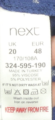 Next Women's Blue Polka Dot Wrap Dress Size 20