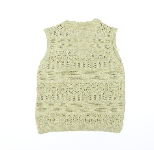 Womens UK Size XS Marks and Spencer Green Vest Jumper