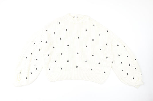 Womens UK Size M Topshop White Pullover Jumper