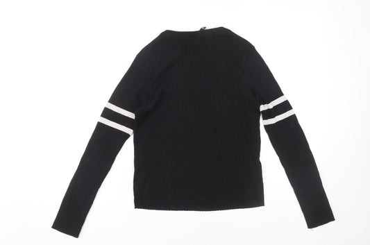 Womens UK Size M H&M Black Basic T-Shirt
