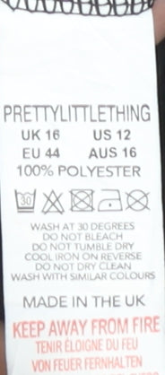 PrettyLittleThing Black Polyester Skirt Women UK 16