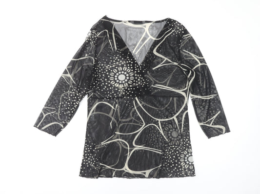 Womens UK Size 16 Marks and Spencer Black Wrap Blouse