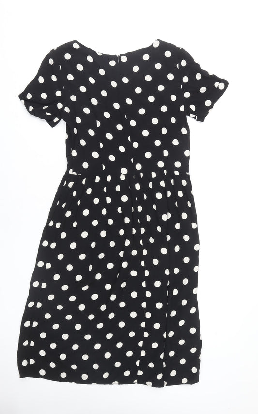 Topshop Women's Black Polka Dot Dress, Size 12, New