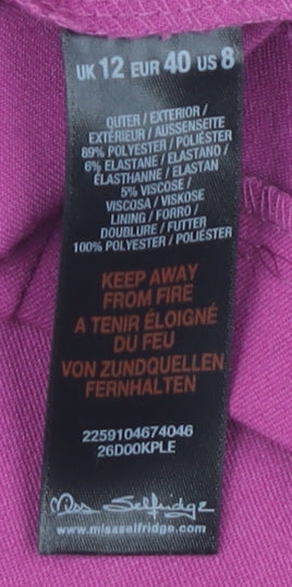 Miss Selfridge Women's Purple Pencil Dress Size 12